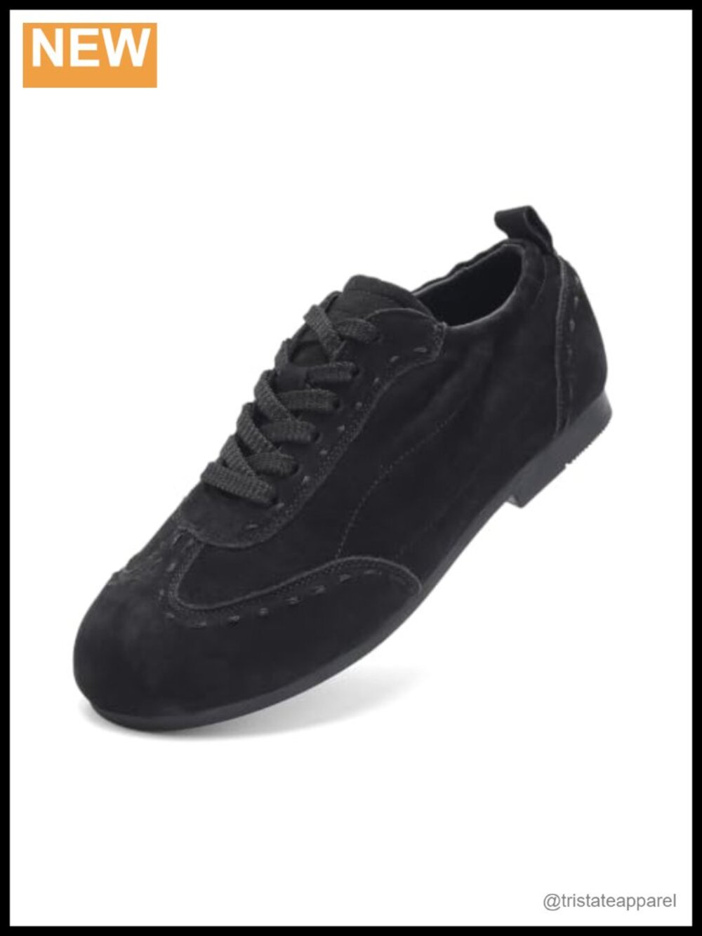 Women's Suede Leather Oxford Flats Lace-Up Round Toe Comfort Shoes